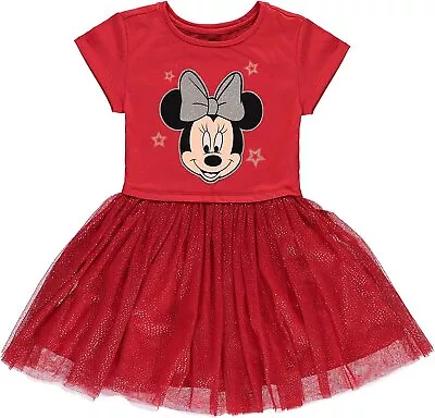 Disney Girls Red Minnie Mouse Dress- Minnie Mouse Tulle Tutu Dress- Sizes 4-16 • $19.99