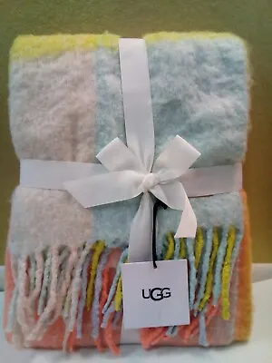 NWT UGG Australia Boots Brook Throw Plaid Blanket Multi NEW 50x70 • $54.99