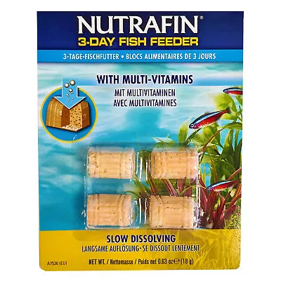 Nutrafin 3 Day Weekend Holiday Food Block Feeder 25g X4 Aquarium Fish Tank • £2.99