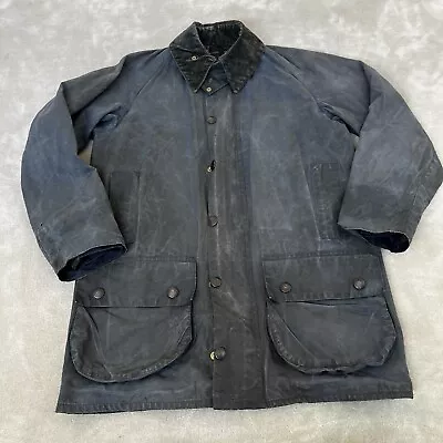 Vintage Barbour Beaufort Waxed Jacket Size C36 Made In England Field Hunting • $49.72