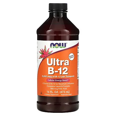 Now Foods Ultra B-12 5 000 Mcg 16 Fl Oz 473 Ml  Kosher • $28.32