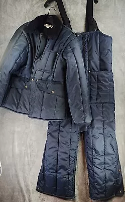 Samco Freezer Wear Snow Suit Mens Extra Large Blue Insulated Vintage 2 Piece • $149.99