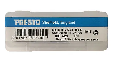Presto 8BA Taps Dies HSS First Second Plug & Split Dies Direct From RDGTools • £9.65