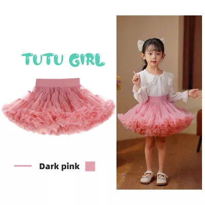 Baby Girls Tutu Skirt Fluffy Tulle Pettiskirt Princess Kids Ballet Dance Elegant • £16.99