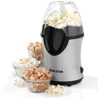 £21.99 • Buy Salter® Popcorn Maker Healthy Electric Hot Air Popper Machine 1200 W Grey/Black