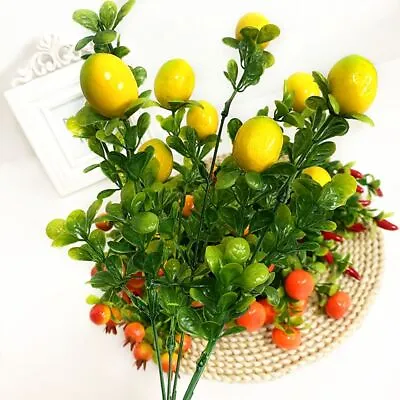 £3.47 • Buy Home Ornaments Plastic Grass Artificial Plants Artificial Fruit Fruit Branch