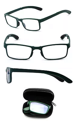 Square Fame Foldable Readers In Portable Nylon Zip Cases Folding Reading Glasses • $10.99