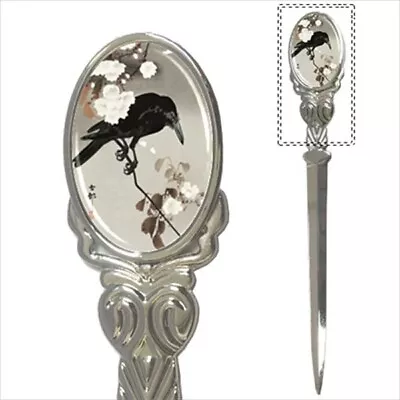 £28.74 • Buy Crow On Cherry Branch Japanese Ohara Koson Art Pewter Mail Letter Opener