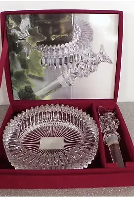 Mikasa Diamond Fire Wine Set Coaster & Bottle Stopper Crystal ~ Gift Bar Table • $34.95