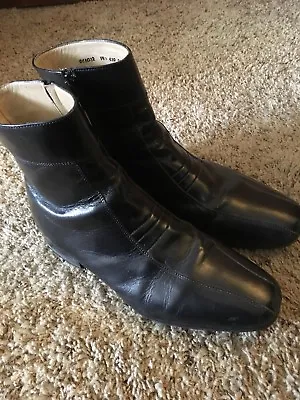 Vintage Men's Stacy Adams Black Leather Ankle Boots 9.5d • $56.25