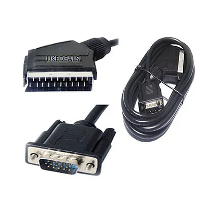 1.8M Scart To 15Pin S-VGA RGB Male HD TV LCD Cable Lead • £113.91