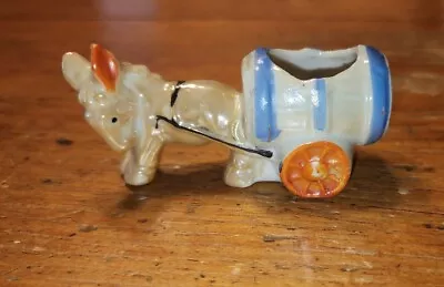 Vintage Donkey Burro Barrel And Cart Toothpick Holder  Japan - S1 • $6.50