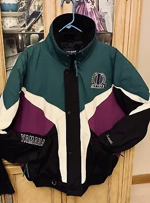 Vtg Yamaha Jacket Mens Color Block  Bomber Jacket Cold Weather Gear Size L • $36.75