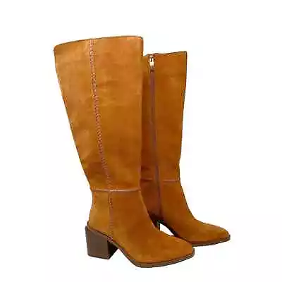 Vince Camuto Suede Tall Shaft Kaleeca Boots Warm Caramel Size 7 • $110