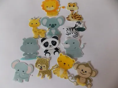 12 PRECUT Edible Wafer/rice Paper Zoo/Jungle Animals Cake/cupcake Toppers • £2.75