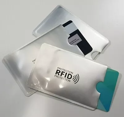10 X RFID Blocking Sleeves NFC Anti Scan ID Credit Card Holder Case Silver • $5.25