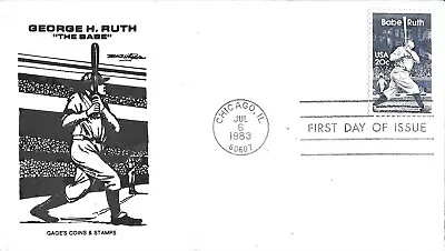 1983 FDC #2046 20c Babe Ruth Gage's Coin & Stamp D-511 • $0.49