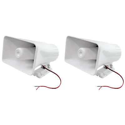 Pyle 8  65 Watts 8 Ohms Indoor And Outdoor PA Horn Speaker White (2 Pack) • $42.99