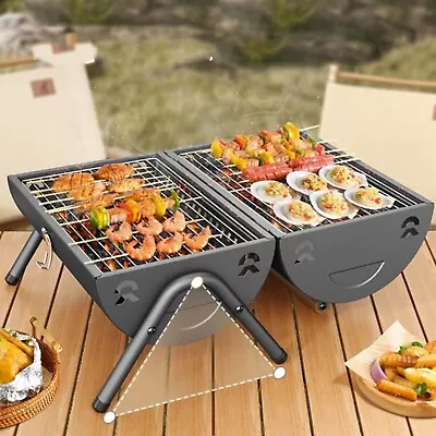 Portable Tabletop Charcoal Grill BBQ Barbecue Smoker Outdoor Pit Patio Cooker US • $37.29