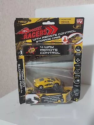 As Seen On TV Pocket Racers Micro RC W/ Remote Control New Sealed Yellow *READ* • $19.95