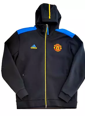 Adidas Manchester United Football Club Soccer Zip Hoodie Jacket SZ LARGE GT4533 • $74