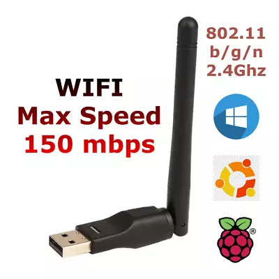 £3.99 • Buy Wireless USB WiFi Adapter Dongle LAN 802.11 B/g/n 2.4Ghz Laptop PC Windows Linux