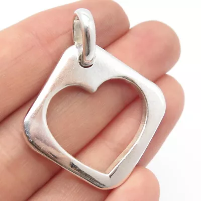 925 Sterling Silver Vintage Mexico Open Heart Pendant • $54.95