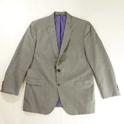 Ted Baker Jacket Mens 44 R Gray Endurance Sport Coat Blazer Wool Check Light • $49.99