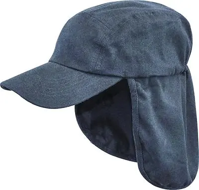 ARMY LEGIONNAIRES HAT Mens Navy Cotton Sun Cap Travel Camping Hiking Neck Flap • £9.08