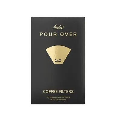 £4.99 • Buy Melitta Pour Over Coffee Cones Bags 1x2 Traditional Filters Papers Pack Of 40
