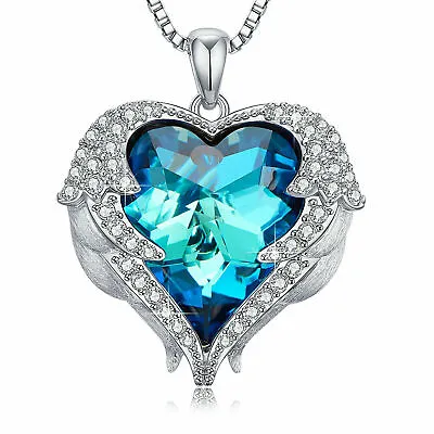 Rainbow Mystical Fire Topaz 925 Sterling Silver Angel Wings Necklace Blue Green • $19.74