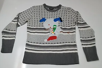 Carbon Sweater Mens S Snowman Drunk Ugly Christmas Long Sleeve 100% Acrylic • $12