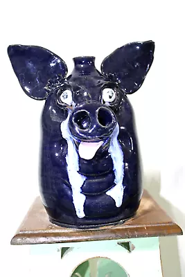 ( RARE ) [cry N Eyes] Marvin Bailey        Pig JUG Folk Art Size 11'' T X 8'' W • $235