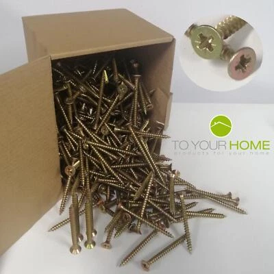 £2.41 • Buy Premium Wood Screws Multi-Purpose Pozi Countersunk Yellow Gold Chipboard
