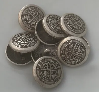 10pcs 23mm Military Metal Vintage Shank Buttons • £4.35