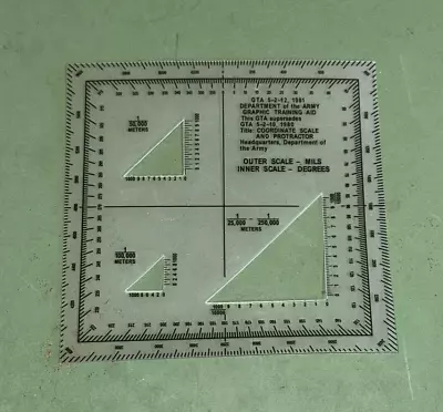 1980's USGI Coordinate Scale & Protractor Military Grid Map Reading GTA 5-2-12 • $11.99