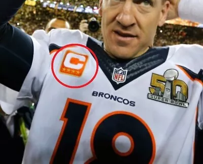 $14.99 • Buy Superbowl 50 Denver Broncos Captains Orange Jersey 4-⭐⭐⭐⭐star Captain's Patch