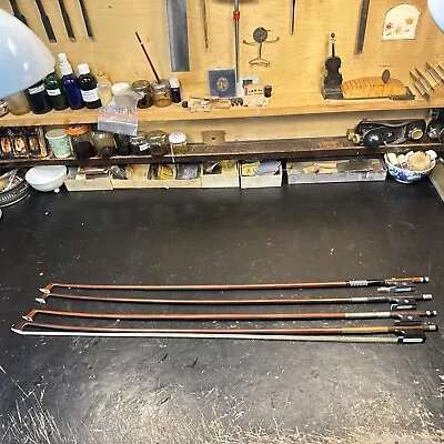 4 Old Violin Bows For Repair. • $150