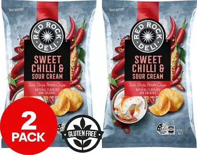 2 X Red Rock Deli Chips Sweet Chilli And Sour Cream 165g • $15