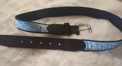 Fishing Leather  Buckle Belt No 27 Blue Size 32 • $19.54