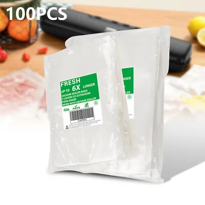 100x Vacuum Sealer Bags 10x12 8x10 Food Saver Clear Storage Embossed Package • $17.19