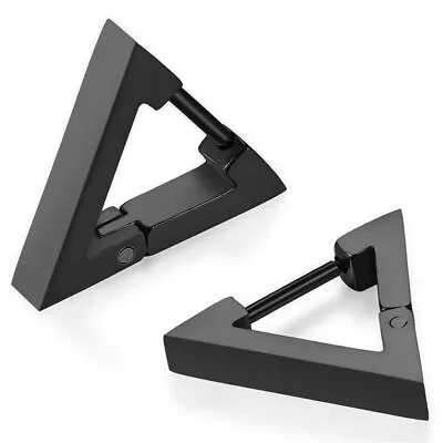 Punk Rock Stainless Steel Triangle Men's Women's Hoop Huggie Ear Studs Earrings • $3.89