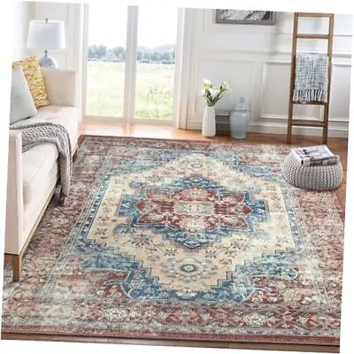 Washable Area Rug 8x10 Large Rugs Floral Rug Soft Low-Pile 8x10 Feet Red • $157.32