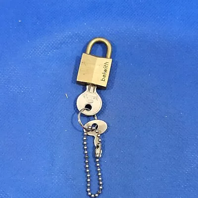 Mini Lock Brass Keyed Padlock Diary Trinket Box • $2.38