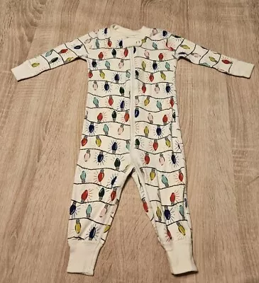 Hanna Andersson Pjs Pajamas Size 70cm Us 6-12 Months Christmas Holiday Light... • $13.90