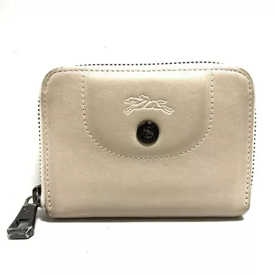 Auth LONGCHAMP - Beige Leather Coin Case • $105