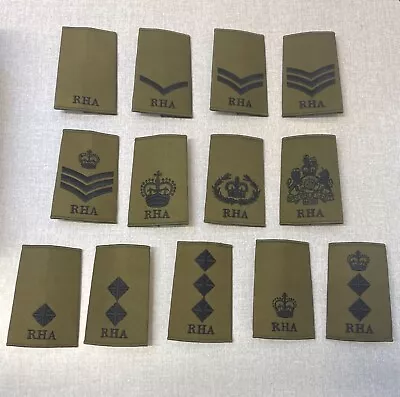 Royal Horse Artillery RHA Rank Slides Olive Green Army MTP Uniform All Ranks • £2.75