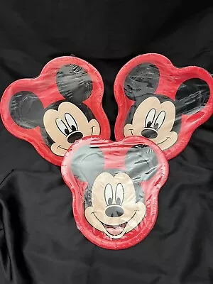 New Disney Mickey Mouse Red Lunch Dinner Plates Birthday Party 24 Count Set Of 3 • $14.99