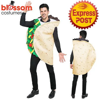 EY15 Taco Funny Food Mens Mexican Spanish Fiesta Halloween Fancy Dress Costume • £19.57