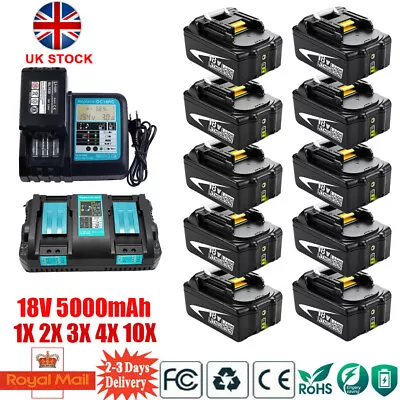 18V 5.0Ah Cordless Battery For Original Makita BL1815N BL1850B LED LXT Charger • £166.58